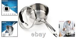 Durable 1.5 Quart Stainless Steel Pot with Shatterproof Lid for Safe Cooking