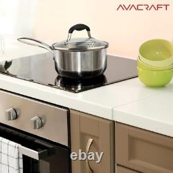 Durable 1.5 Quart Stainless Steel Pot with Shatterproof Lid for Safe Cooking