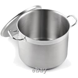 Durable 24 Quart Stainless Steel Stock Pot with Lid Multi-Stove Compatible
