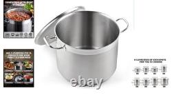 Durable 24 Quart Stainless Steel Stock Pot with Lid Multi-Stove Compatible