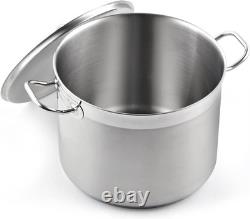 Durable 24 Quart Stainless Steel Stock Pot with Lid Multi-Stove Compatible