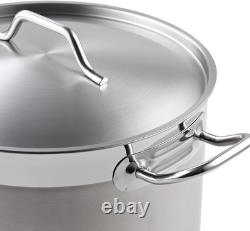 Durable 24 Quart Stainless Steel Stock Pot with Lid Multi-Stove Compatible