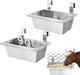 Durable 9 Quart Stainless Steel Hanging Feeder Troughs For Livestock 2 Pack