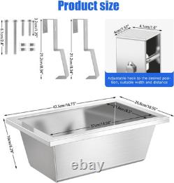 Durable 9 Quart Stainless Steel Hanging Feeder Troughs for Livestock 2 Pack