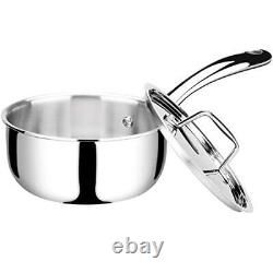 Duxtop Whole-Clad Tri-Ply Stainless Steel Saucepan with Lid 1.6 Quart Kitchen