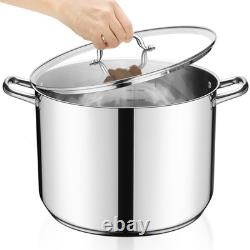 E-far 24-Quart Stainless Steel Stock Pot with Lid for Induction Cooktop