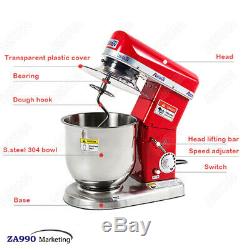 Electric 7.4 Quart Mixer Machine 3 Speed Bakery Kitchen Blender Food Kitchen