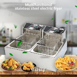 Electric Deep Fryer 3400W 110V 23 Quart Stainless Steel Commercial & Home Frye