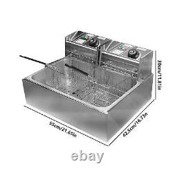 Electric Deep Fryer 3400W 110V 23 Quart Stainless Steel Commercial & Home Frye