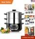 Electric Food Steamer 8.5 Quart Stainless Steel Double Tier Digital 1200w