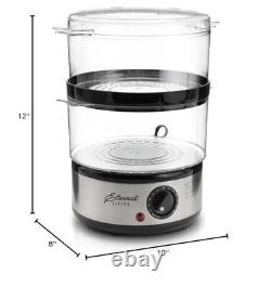 Electric Food Steamer Stackable Two-Tier Bowls, 5 Quart, Stainless Steel