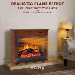 Electric Infrared Fireplace Heater Freestanding Quart Heater LED Flame 1500W