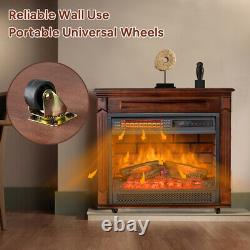 Electric Infrared Fireplace Heater Freestanding Quart Heater LED Flame 1500W