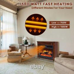 Electric Infrared Fireplace Heater Freestanding Quart Heater LED Flame 1500W