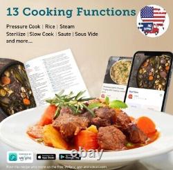 Electric Pressure Cooker 6 Quart Stainless Steel 9 in 1 Instant Multi Cooker NEW