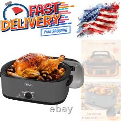 Electric Roaster 26 Quart Stainless Steel Large Capacity with Self-Basting Lid
