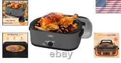 Electric Roaster 26 Quart Stainless Steel Large Capacity with Self-Basting Lid