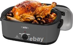 Electric Roaster 26 Quart Stainless Steel Large Capacity with Self-Basting Lid