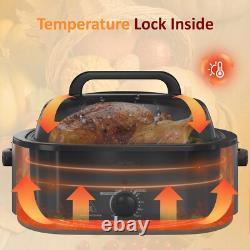 Electric Roaster 26 Quart Stainless Steel Large Capacity with Self-Basting Lid