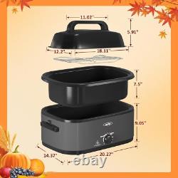 Electric Roaster 26 Quart Stainless Steel Large Capacity with Self-Basting Lid