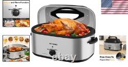 Electric Roaster Oven 28 Quart Stainless Steel Large Multi-Function Cooking