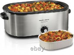 Electric Turkey Roaster Oven 22 Quart Lid Stainless Steel Roast Bake Cooker 28Lb