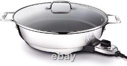 Electrics Stainless Steel and Nonstick Surface Skillet 7 Quart 1800 Watts T