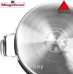 Elegant 4.5 Quart Stainless Steel Sauté Pan with Lid Perfect for All Stovetops