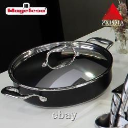 Elegant 4.5 Quart Stainless Steel Sauté Pan with Lid Perfect for All Stovetops
