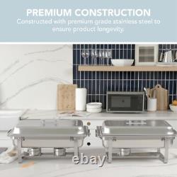 Elegant 4 Pack 8 Quart Stainless Steel Chafers Keeps Food Warm and Ready