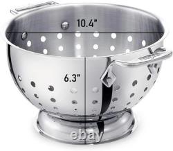 Elegant 5-Quart Stainless Steel Colander Stylish and Dishwasher Safe Strainer