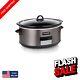 Elegant 8-quart Programmable Slow Cooker With Auto Warm Black Stainless Steel