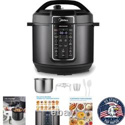 Elegant 8-Quart Stainless Steel Electric Pressure Cooker 12 Cooking Modes