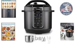 Elegant 8-Quart Stainless Steel Electric Pressure Cooker 12 Cooking Modes