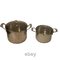 Emeril 3 Quart & 6 Quart Stock Pots Lids Stainless Steel Copper Core Dutch Oven