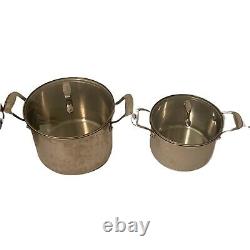 Emeril 3 Quart & 6 Quart Stock Pots Lids Stainless Steel Copper Core Dutch Oven