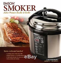 Emson 5 Quart Capacity Smoker Indoor Pressure Smoker & Cooker 1000 Watts