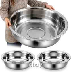 Extra Large 50 Quart Stainless Steel Mixing Bowls 2 Pack, Stackable Design