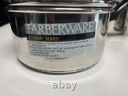 Farberware 6 Pc Classic Stainless Steel Saucepans With Lids 1,2,3 Quart. New