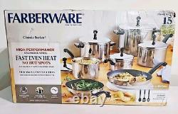 Farberware Classic Stainless Steel Cookware Pots and Pans Set, 15-Piece 50049