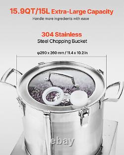 Food Processor Vegetable Chopper 15.9 Quart Food-Grade Stainless Steel Blender