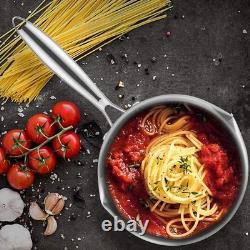 Fracoda 2.5 Quart Stainless Steel Pot Saucepan with Glass Strainer Lid, Sauce Po