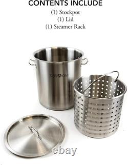 Fryer Pot 32 Quart All Purpose Stainless Steel Tri-Ply Bottom with All Purpo
