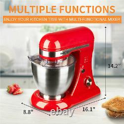 Geek Chef GSM45B Stainless Steel 4.8 Quart Bowl 12 Speed Baking Stand Mixer, Red