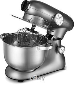 Gourmia EP700 7-Quart 6 Speed Stand Mixer, Planetery Action Stainless Steel Bowl
