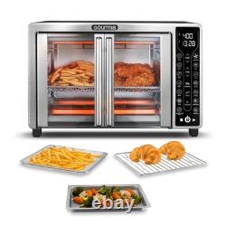 Gourmia French Door Air Fryer 25 Qt Large 25 Quart, Stainless Steel
