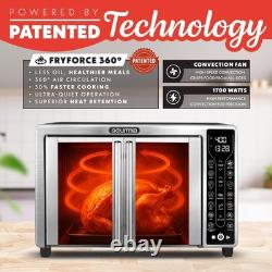 Gourmia French Door Air Fryer 25 Qt Large 25 Quart, Stainless Steel