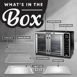 Gourmia French Door Air Fryer 25 Qt Large 25 Quart, Stainless Steel