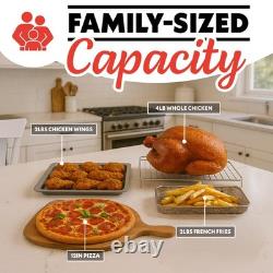 Gourmia French Door Air Fryer 25 Qt Large 25 Quart, Stainless Steel