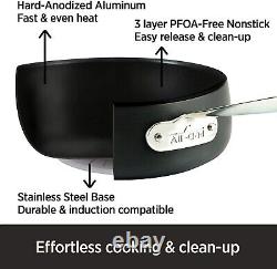 HA1 Nonstick Sauté Pan 4 Quart with Stainless Steel Handles Elegant Cooking